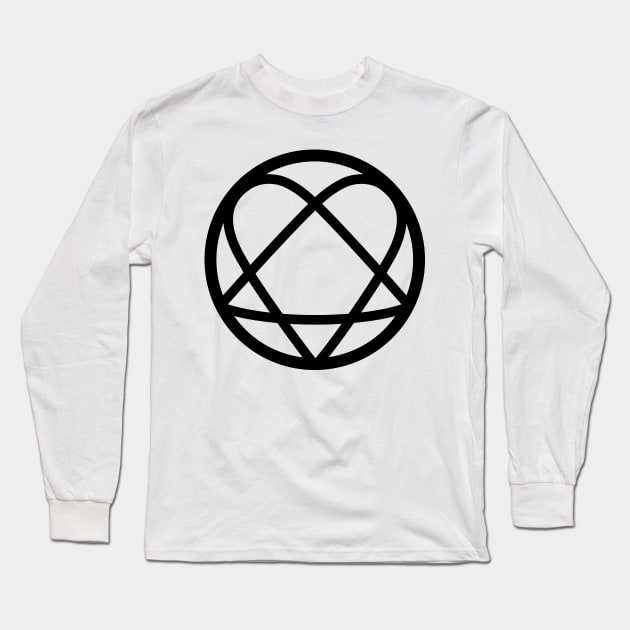 Pentagram Heart (Black) Long Sleeve T-Shirt by HeyThereDozy